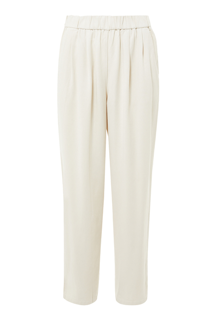 Pleated Tapered Ankle Pants